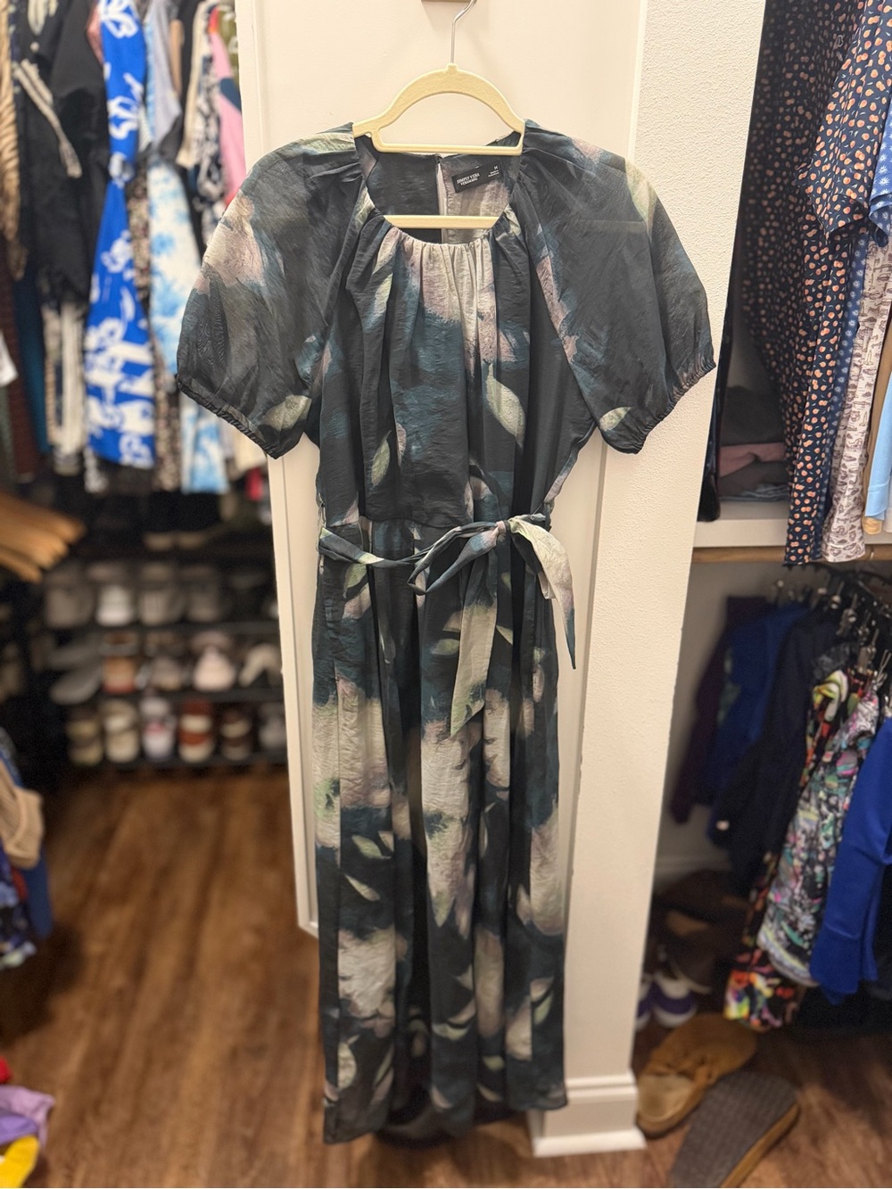 Simply Vera Vera Wang Teal and Sage Floral Maxi Dress